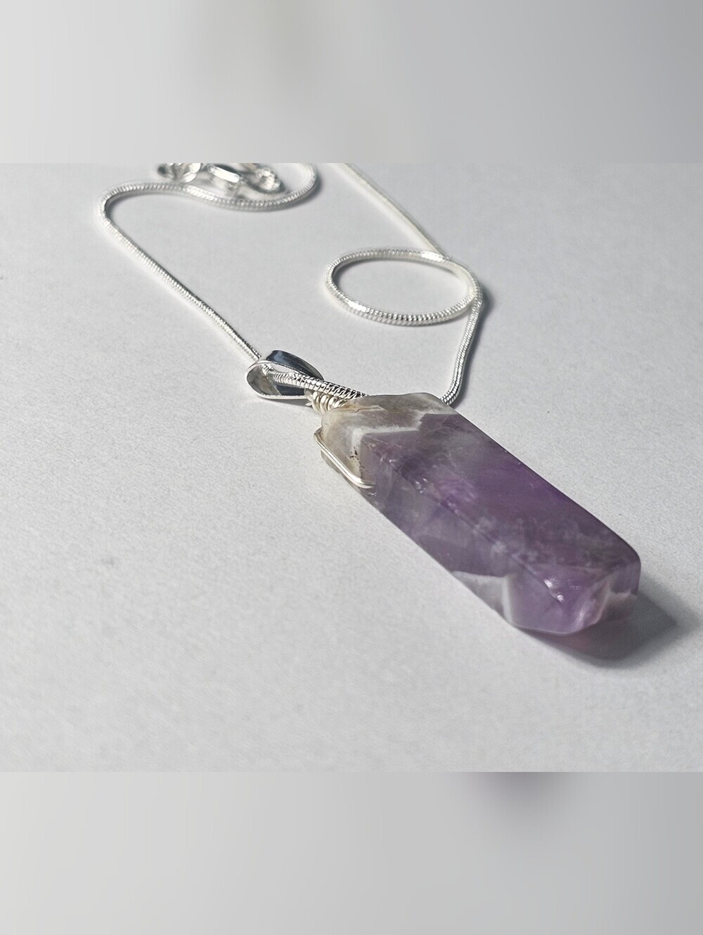 Amethyst Point Pendant Necklace - Purple - Picture 4 of 6